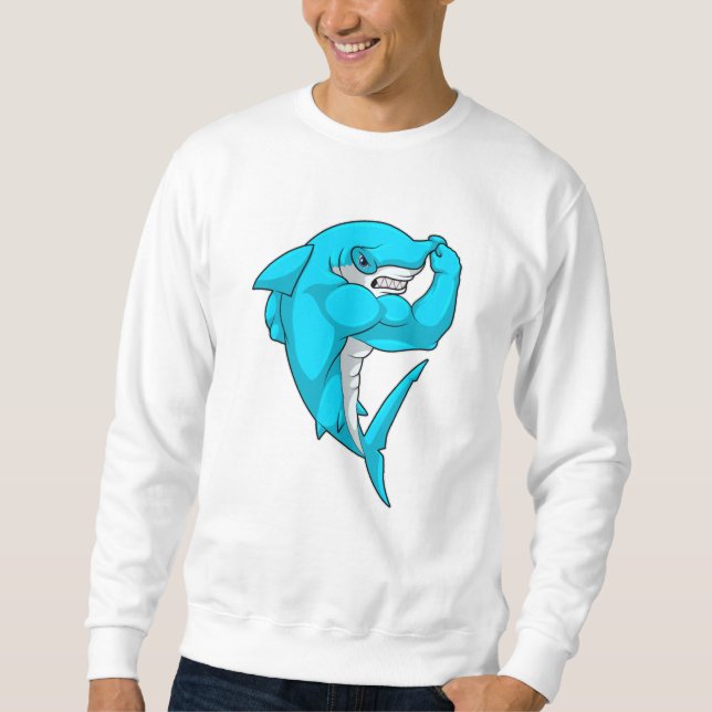 Sweatshirt requin-marteau en tant que culturiste au Bodybuild (Devant)