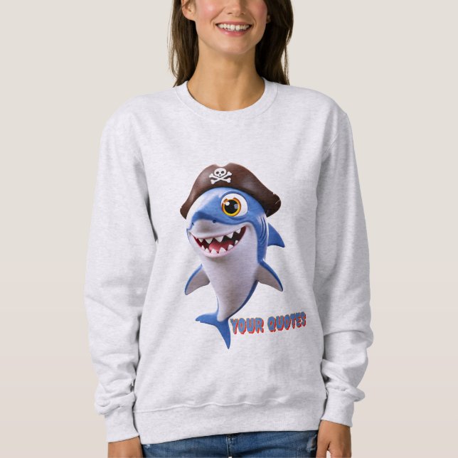 Sweatshirt Requin pirate mignon dessin animé – Illustration 3 (Devant)