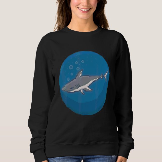 Sweatshirt Requin pixel sous-marin (Devant)