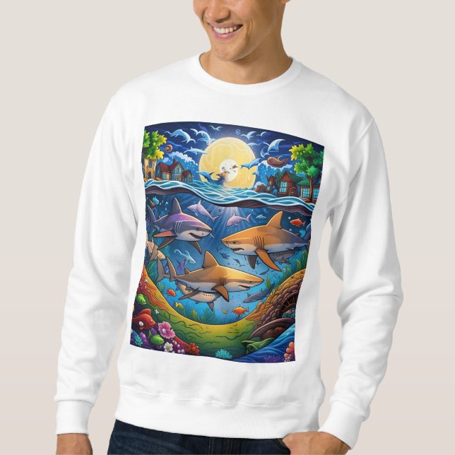 Sweatshirt Requins partout (Devant)