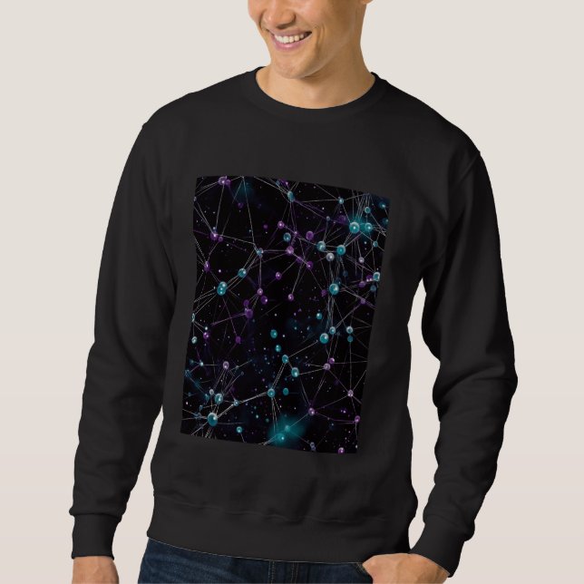 Sweatshirt Réseau Abstrait Galaxie Sci-Fi Art (Devant)