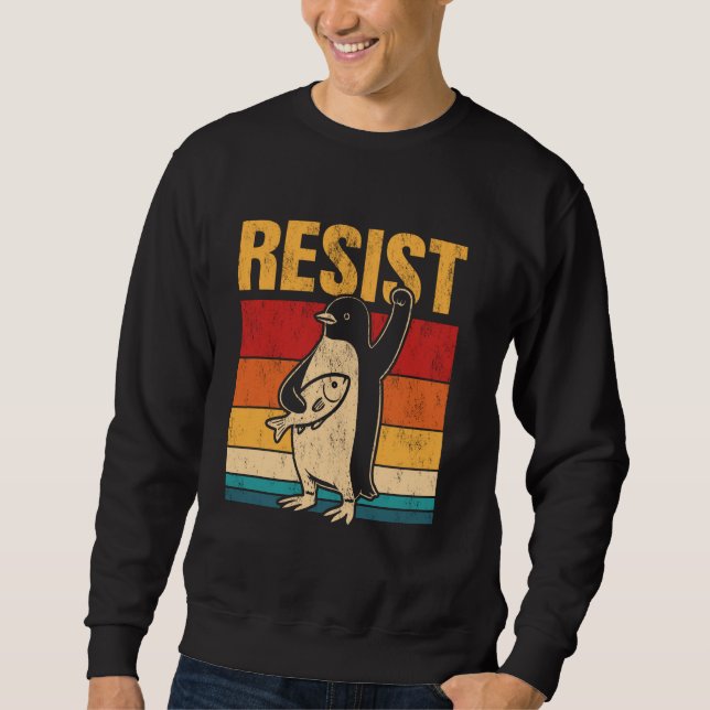 Sweatshirt Résister à la résistance Penguin USA Activisme Fre (Devant)