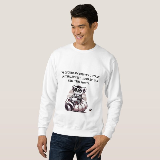 Sweatshirt Résolution drôle du Nouvel An (Devant entier)