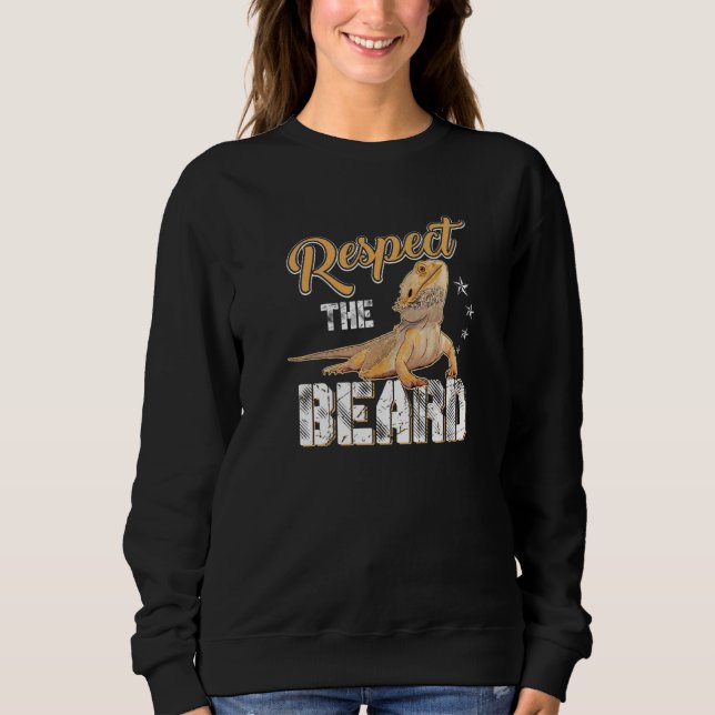Sweatshirt Respecter La Barbe  Pogona & Dragon Barbu (Devant)