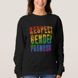 Sweatshirt Respecter les pronoms de genre Bisexuel Arc-en-cie