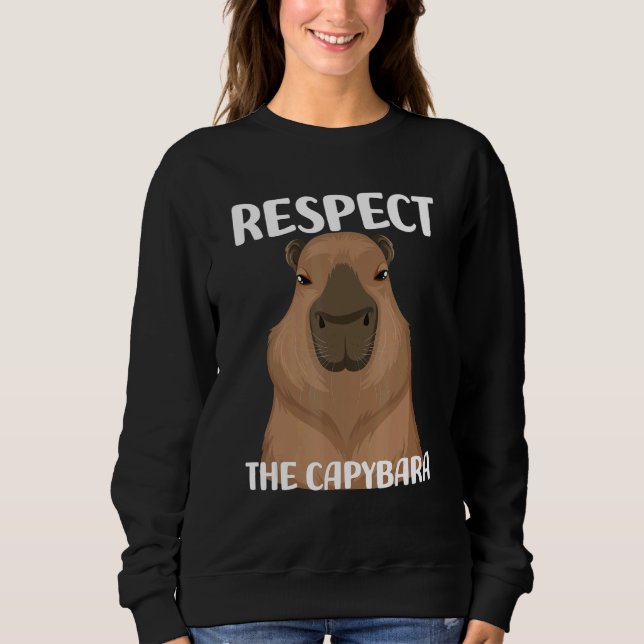 Sweatshirt Respectez Le Capybara Pet Meme Nutria Brown Pour K (Devant)