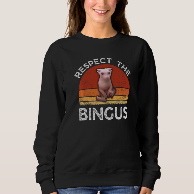 Sweatshirt Respectez Le Chat Sphynx Sans Poils Bingus (Devant)