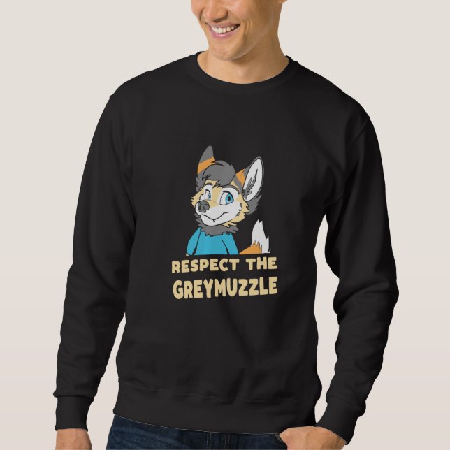 Sweatshirt Respectez Le Greymuzzle Vieux Fursuiter Cute Owo F (Devant)