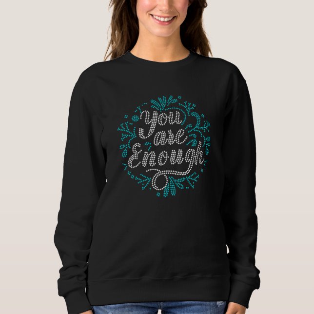 Sweatshirt Respirez simplement la citation inspirante Floral  (Devant)