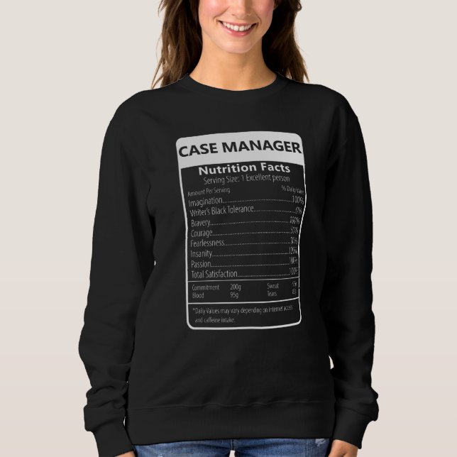 Sweatshirt Responsable de dossier Faits nutritionnels Graphiq (Devant)