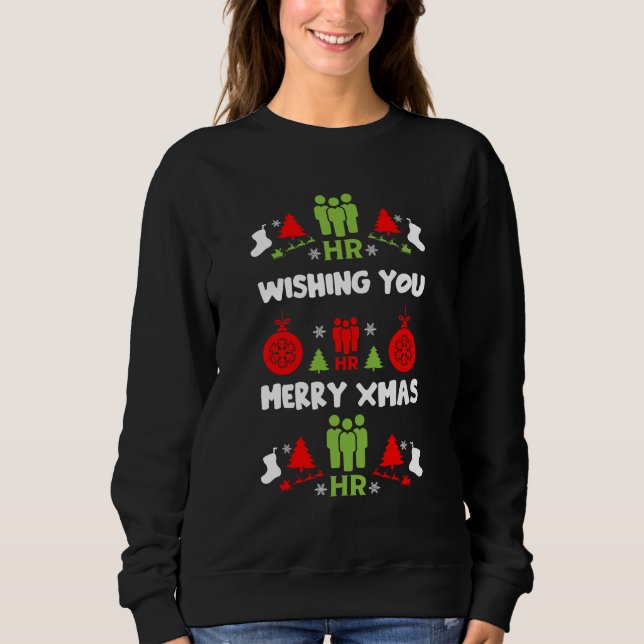 Sweatshirt Ressources humaines Dons de Noël laid Père Noël (Devant)
