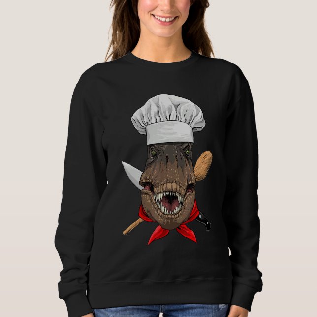 Sweatshirt Restaurant Rex Chef Cook Kitchen Cooking  Dinosaur (Devant)
