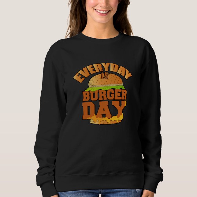 Sweatshirt Restauration rapide Burger Fromage Drôle Manger Fo (Devant)