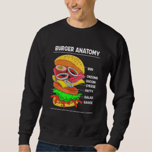 Sweatshirt Restauration Rapide Cheeseburger Anatomie D'Un Bur