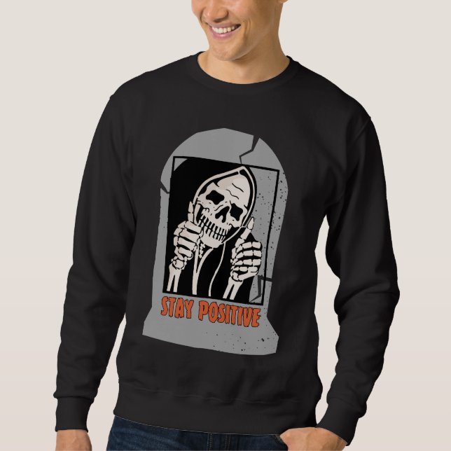 SWEATSHIRT RESTE POSITIVE SKELETON (Devant)