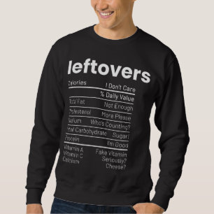 Sweatshirt Restes Nutrition Facts Thanksgiving Leftover Re