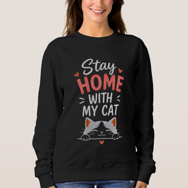 Sweatshirt Restez à la maison avec mon chat Introverti cosy A (Devant)