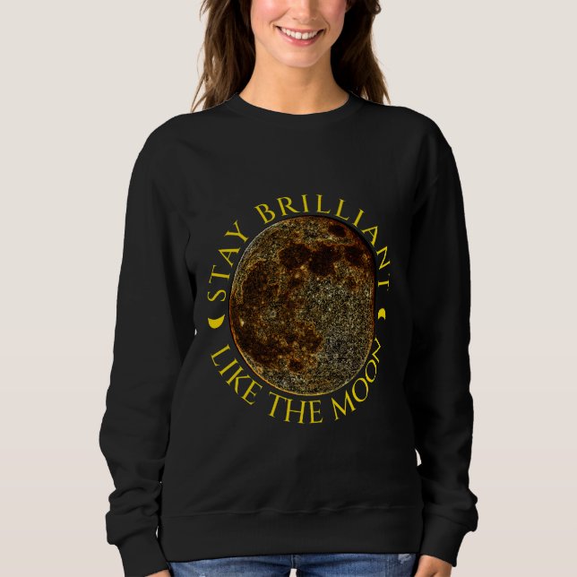 Sweatshirt Restez brillant comme la lune - Céleste (Devant)