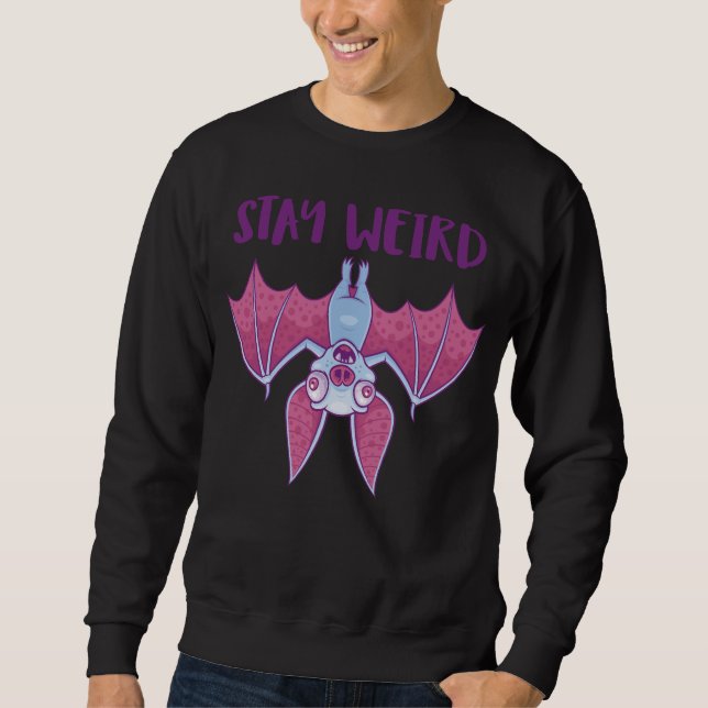 Sweatshirt Restez Drôle Chauve-Souris Vampire Albinos de Dess (Devant)