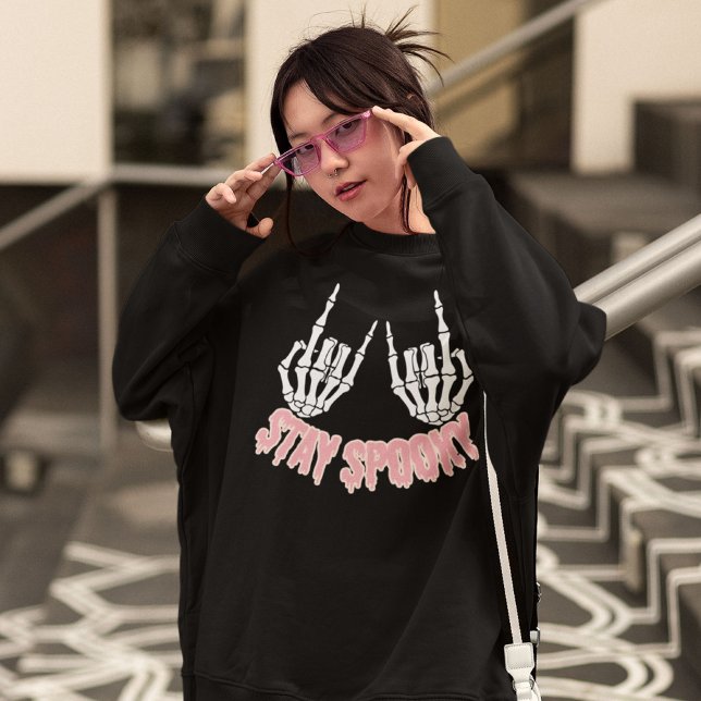 Sweatshirt Restez Éffrayant Halloween Skeleton Mains (Créateur téléchargé)