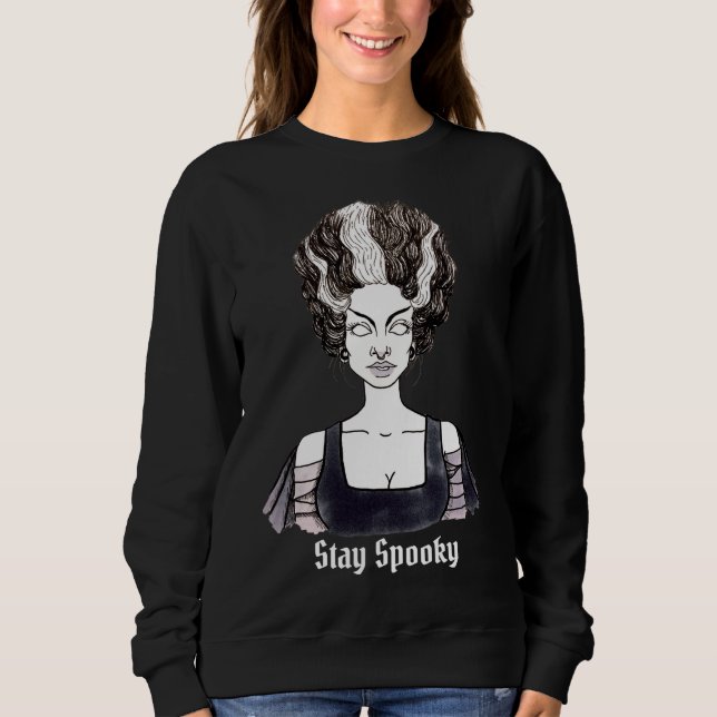 Sweatshirt Restez Éffrayant - Mariée de Frankenstein (Devant)