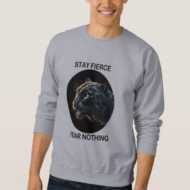 Sweatshirt Restez Fierce Peur Rien Panne Noire (Devant)