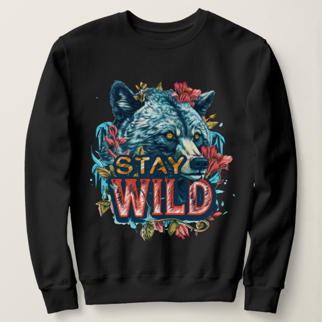 Sweatshirt Restez Sauvage Grizzly Oear Graphic Tee (Design devant)