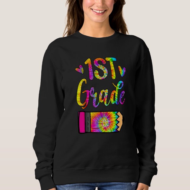 Sweatshirt Retour à l'école 1ère année enseignant crayon Teac (Devant)
