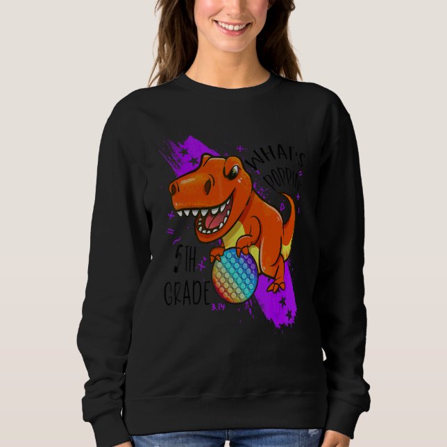 Sweatshirt Retour à l'école  5e année  Dinosaure  Pop It Fidg (Devant)