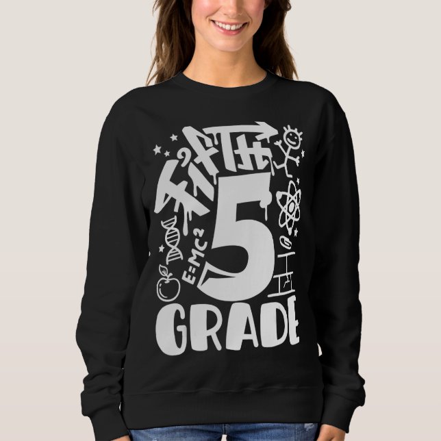 Sweatshirt Retour à l'école 5e année Enseignants garçons Graf (Devant)