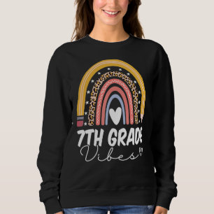 Sweatshirt Retour À L'École Arc-En-Ciel 7e Classe Thé Vibes