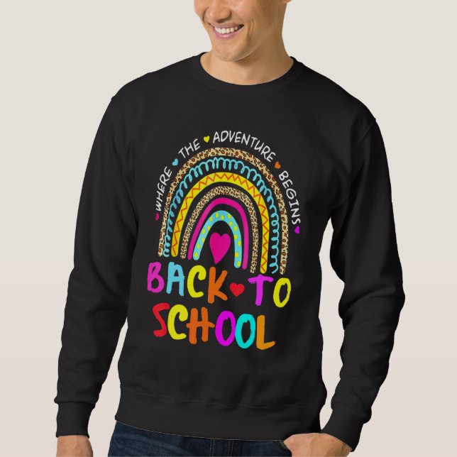 Sweatshirt Retour à l'école Arc-en-ciel Enseignant Élève (Devant)