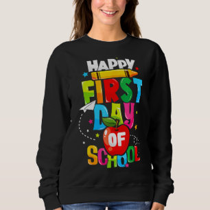 Sweatshirt Retour À L'École Enseignants Enfants Joyeux Premie