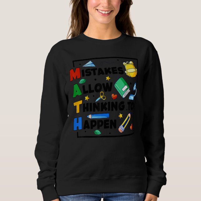 Sweatshirt Retour À L'École Les Erreurs Permettent De Penser  (Devant)