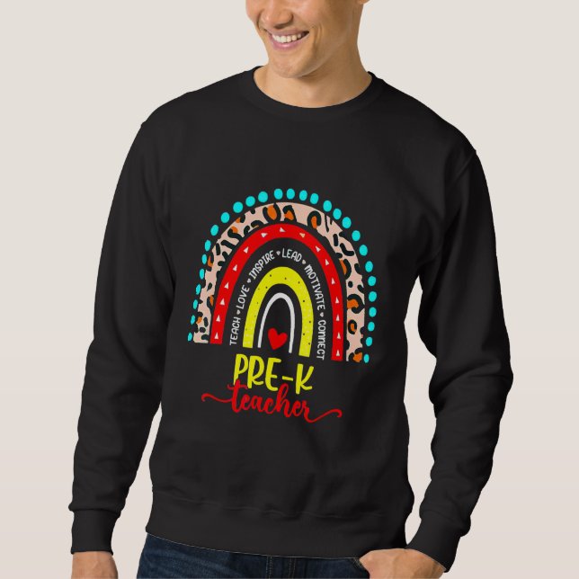 Sweatshirt Retour à l'école Maternelle Enseignant Boho Léopar (Devant)