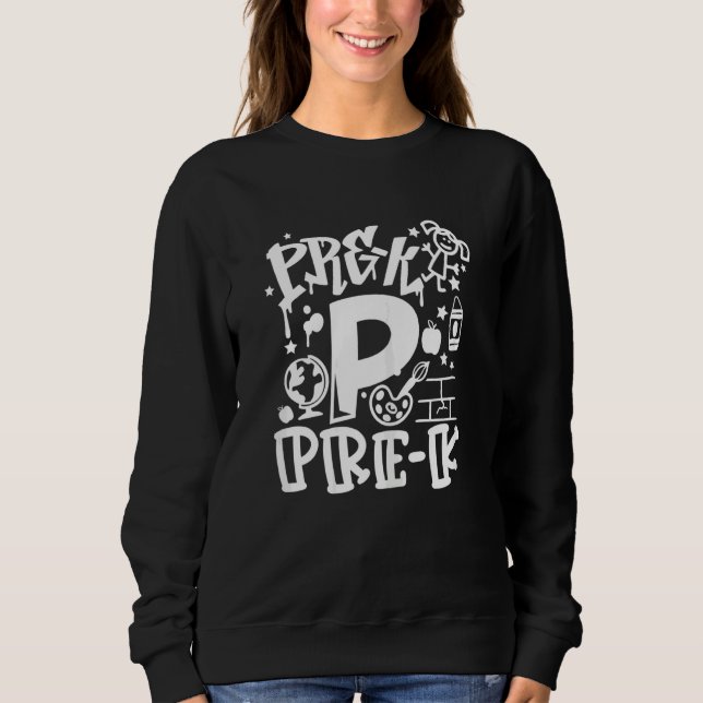Sweatshirt Retour à l'école Pré K Équipe Enseignant Filles Gr (Devant)