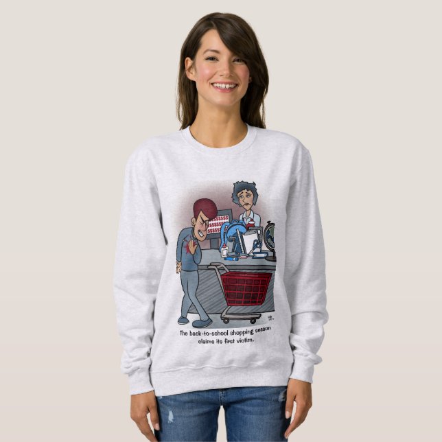 Sweatshirt Retour À L'École Shopping Femmes (Devant entier)