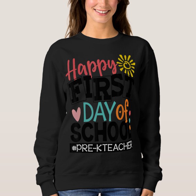 Sweatshirt Retour À L'Équipe D'École Pre K Squad Pour Enseign (Devant)