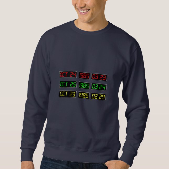Sweatshirt Retour aux années 80 par Time Travel Machine (Devant)