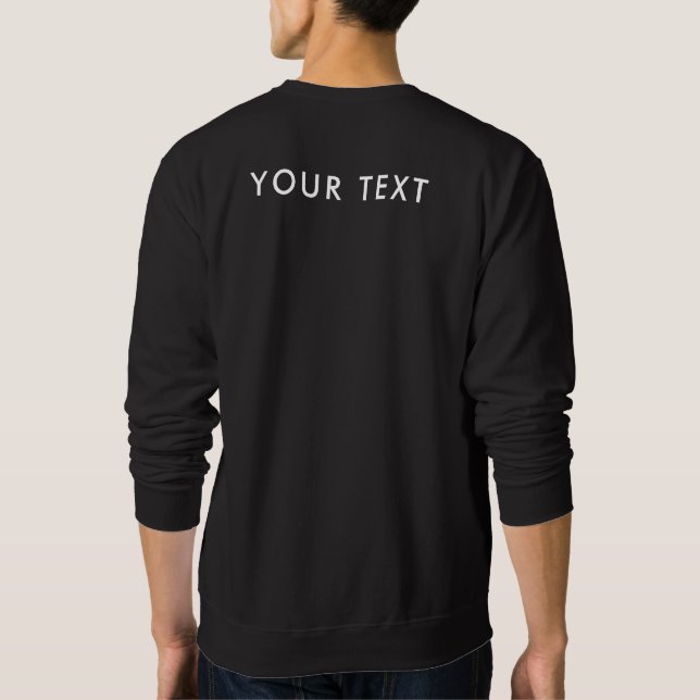 Sweatshirt Retour Concevez votre texte Modèle Noir de base po (Dos)