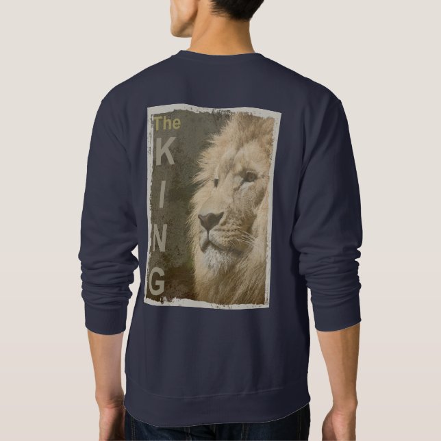 Sweatshirt Retour Design Imprimer Pop Art Lion Head The King  (Dos)