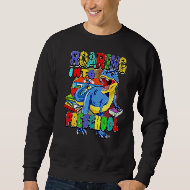Sweatshirt Retourner À L'École Dinosaure Se Rouler À L'École  (Devant)