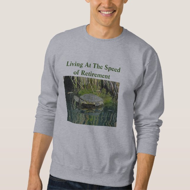 Sweatshirt Retraite Humour Lac Tortue Photo Nature Faune (Devant)