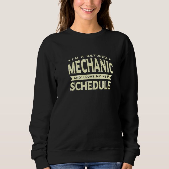 Sweatshirt Retraité Mécanique Amour Mon Nouveau Programme Gra (Devant)