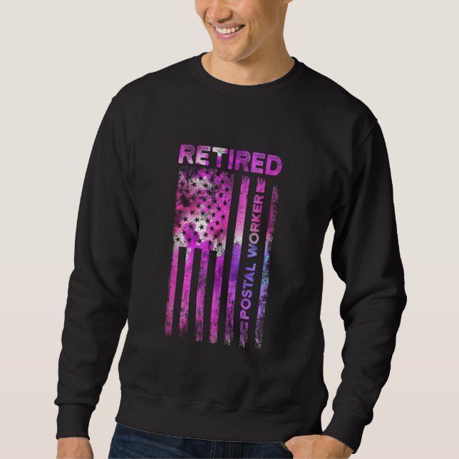 Sweatshirt Retraité Postal Worker Us drapeaux Mailman Retrait (Devant)