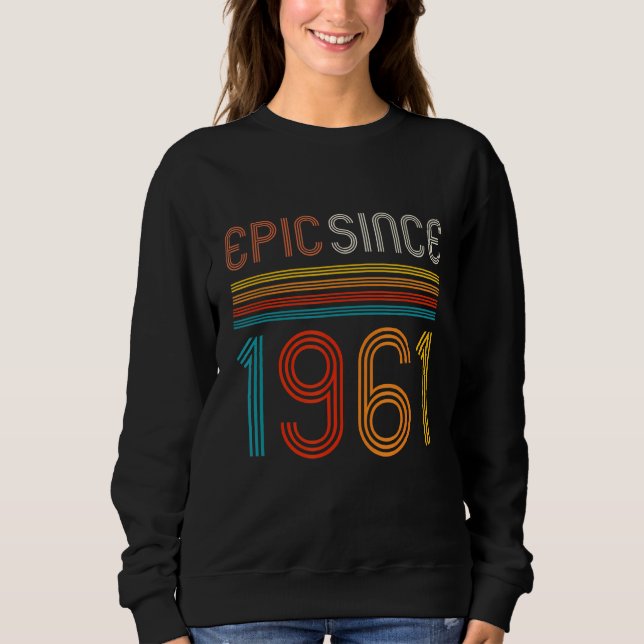 Sweatshirt Rétro 61e anniversaire Epic depuis 1961 (Devant)