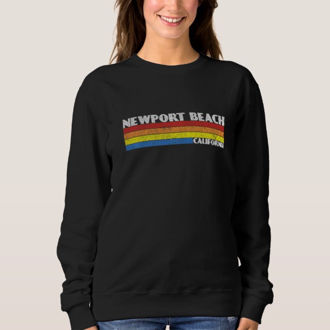 Sweatshirt Retro 80s California CA Souvenir Newport Beach   (Devant)