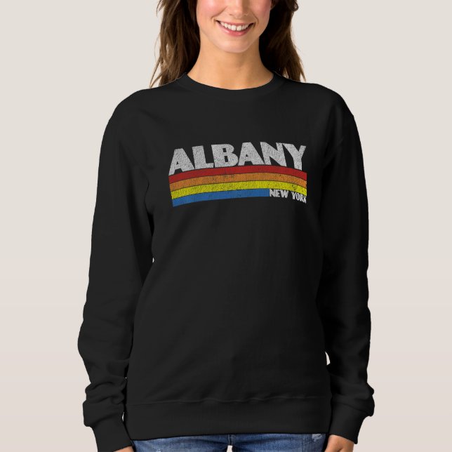 Sweatshirt Retro 80s New York NY Souvenir Albany   (Devant)
