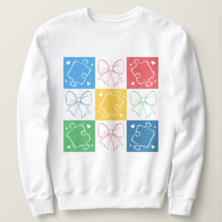 Sweatshirt Retro À damiers Sensibilisation sur l'autisme Coqu