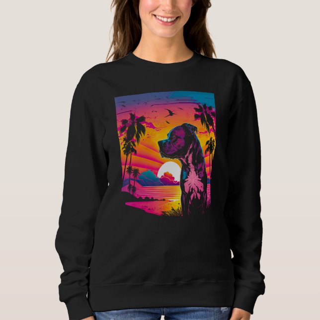 Sweatshirt Retro Aesthetic American Staffordshire Terrier dog (Devant)